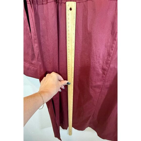 NWT Nordstrom Harshman Belinda A-Line Midi Burgundy Holiday Fall Dress Large - Picture 11 of 14